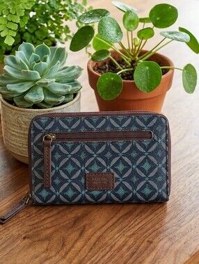 FOSSIL- Vintage "Sydney" Diamond Mozaic Clutch Wallet '16 Edition